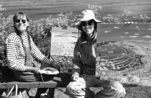 Painting on the Cliffs, Portscatho, Cornwall. Artscatho Day.