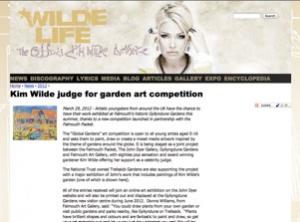 Wilde-Life the Kim Wilde web site supports 'Global Gardens' John Dyer Gallery