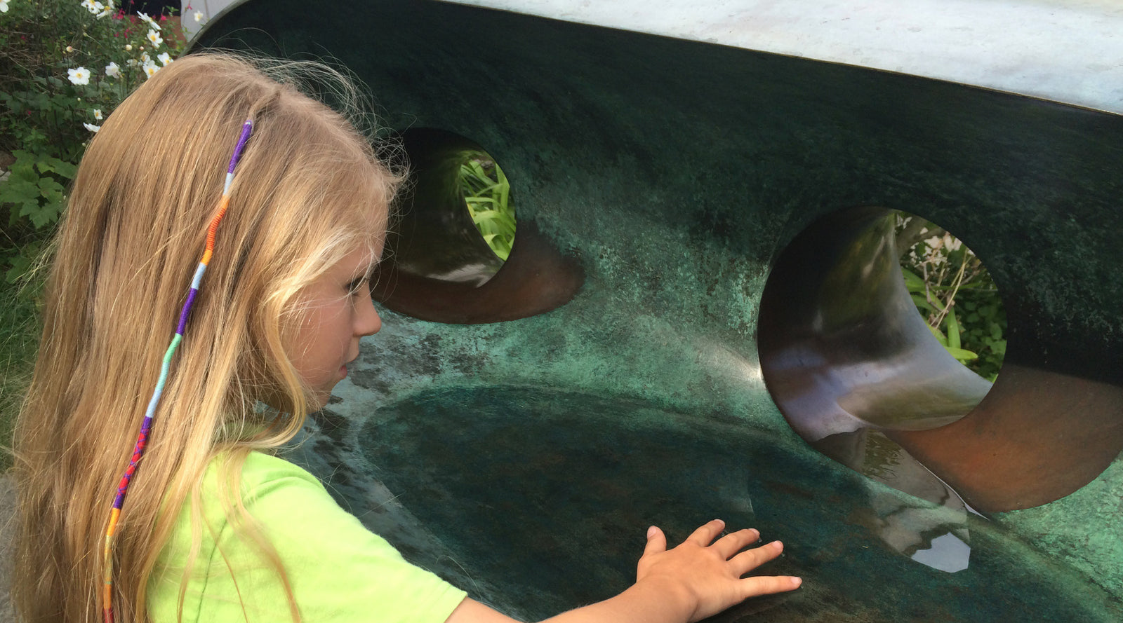Wilamena Dyer at the Barbara Hepworth Sculpture Garden in St Ives, Cornwall