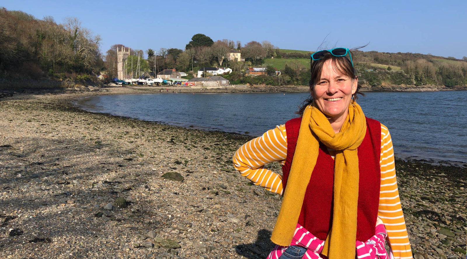 Artist Joanne Short at St Anthony in Meneage on the Helford River