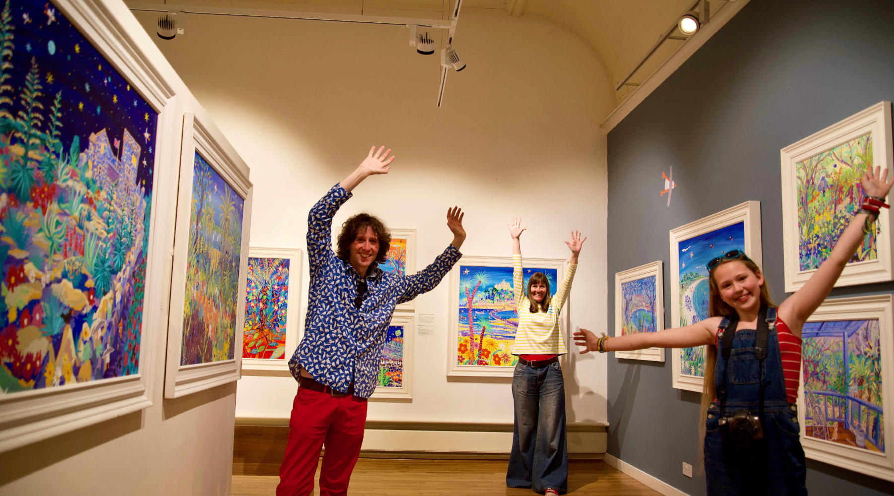 John Dyer, Joanne Short and Wilamena Dyer at Falmouth Art Gallery