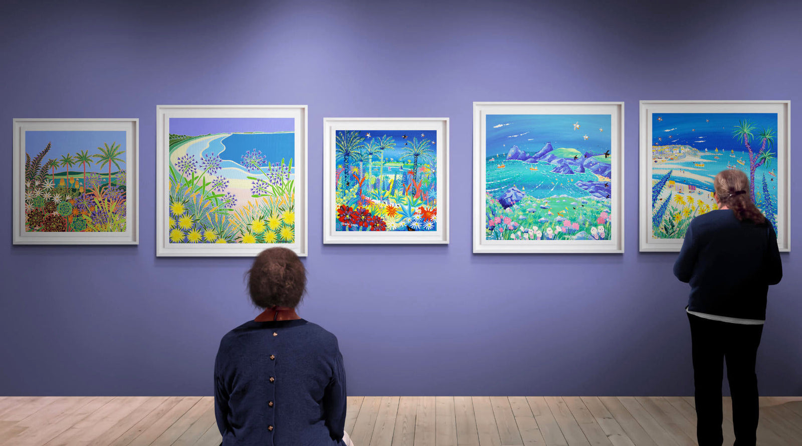 Joanne Short and John Dyer fine artwork paintings in a gallery