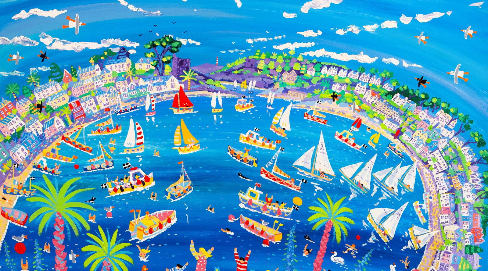 The story behind 'Fowey Fun' Artist John Dyer's feature Painting and Print of Fowey John Dyer Gallery