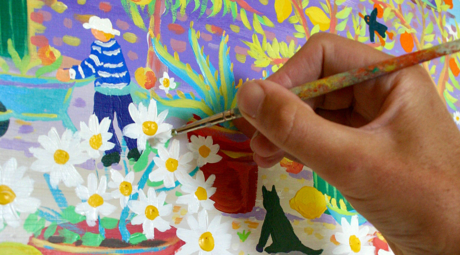 John Dyer painting the Lost Gardens of Heligan