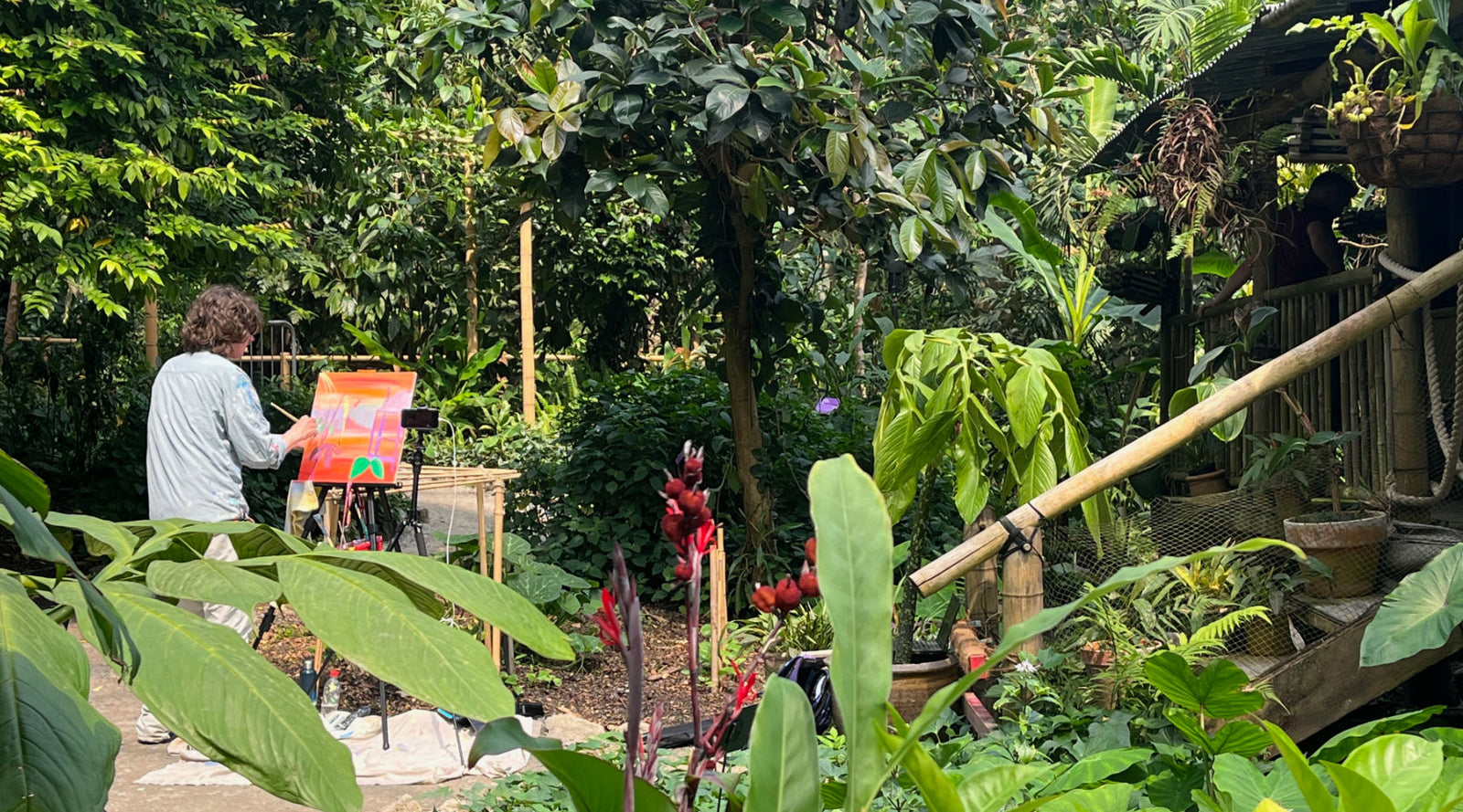 John Dyer painting at the Eden Project