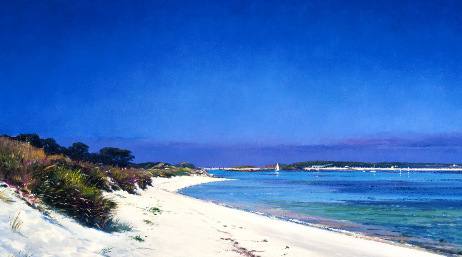 Detail of a Ted Dyer open-edition fine-art print of the island of Tresco