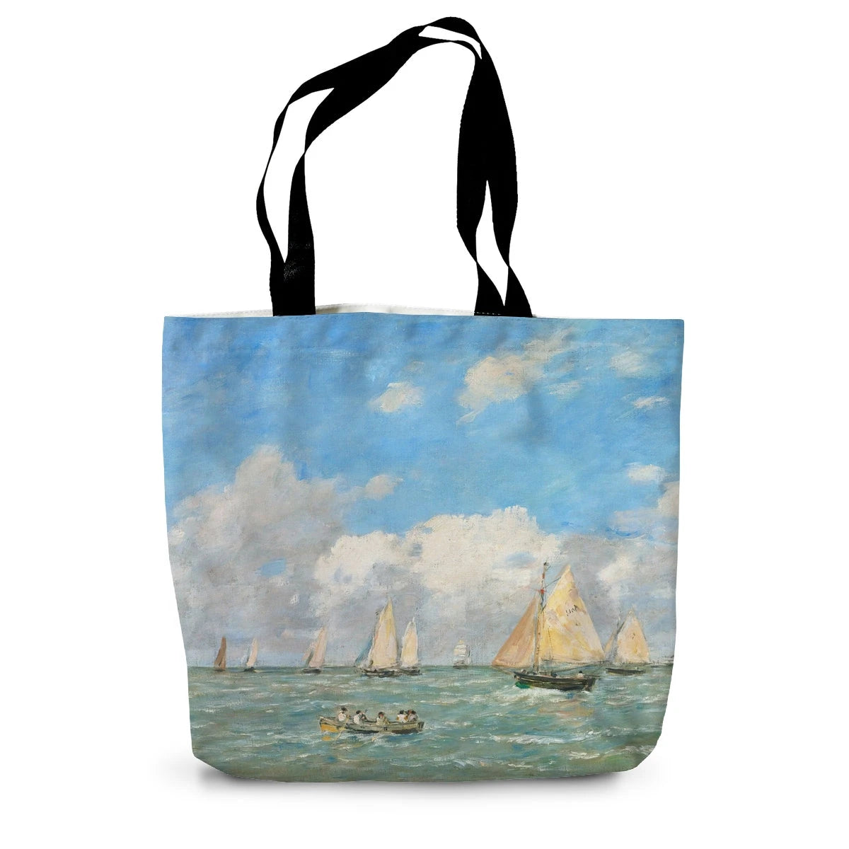 La Sortie Des Barques À Trouville by Eugène Boudin. Classic Art Canvas Tote Bag Boudin