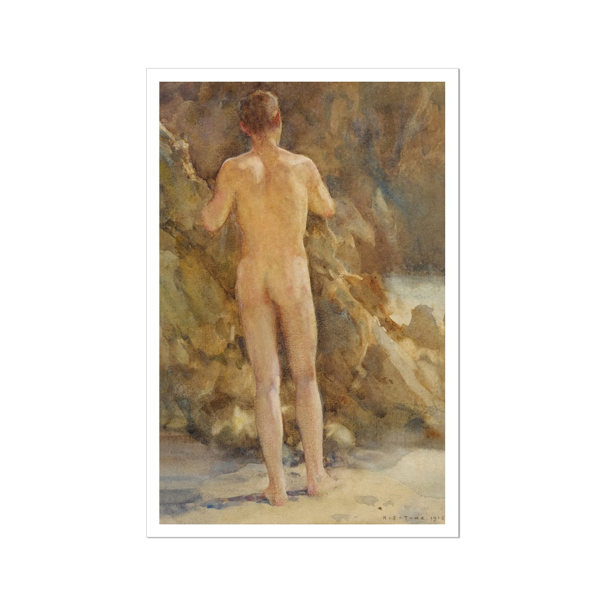 Henry Scott Tuke Open Edition Art Print. Male Nude by the Sea. Art Gallery Gay Historic Art