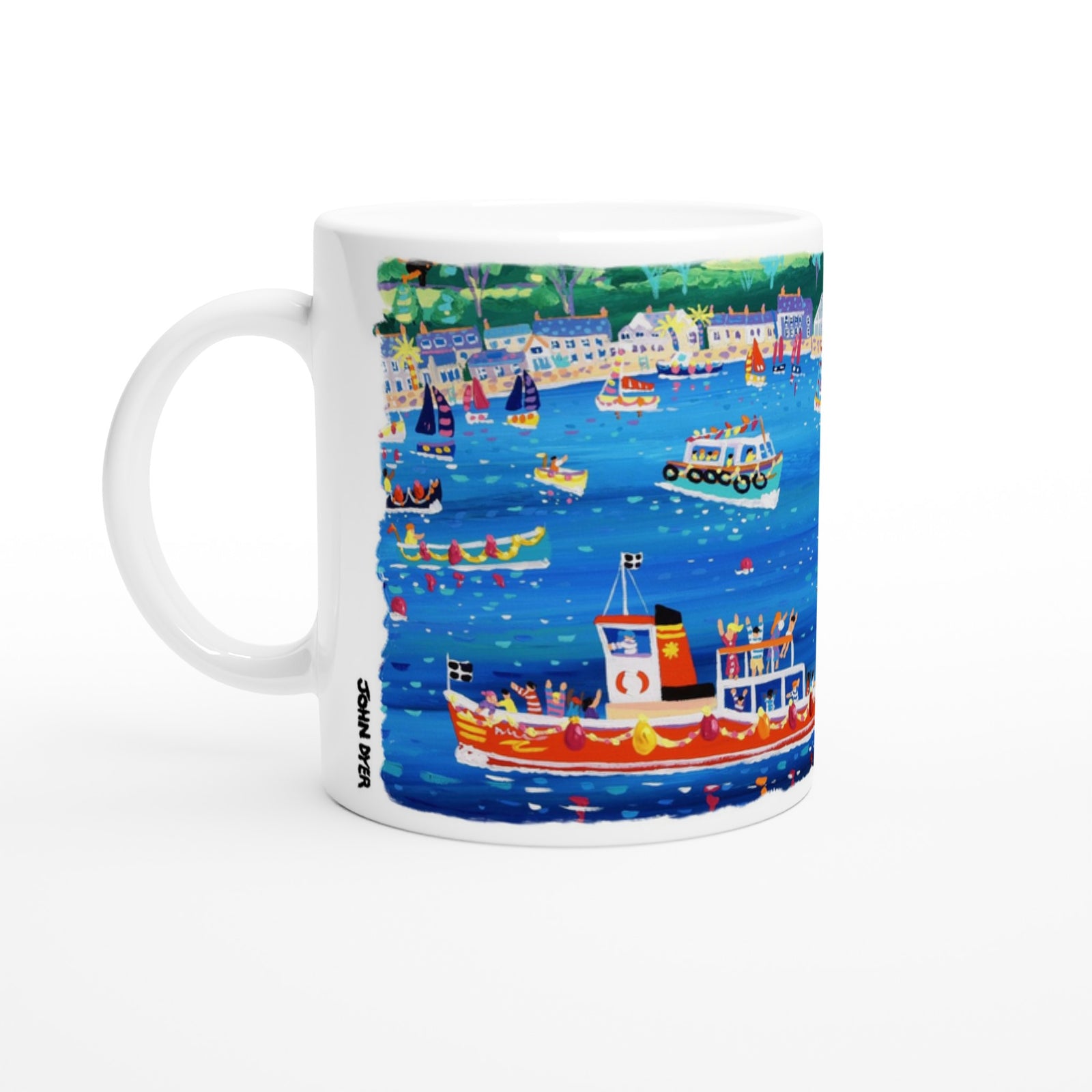 John Dyer Ceramic Cornish Art Mug. Falmouth Ferries