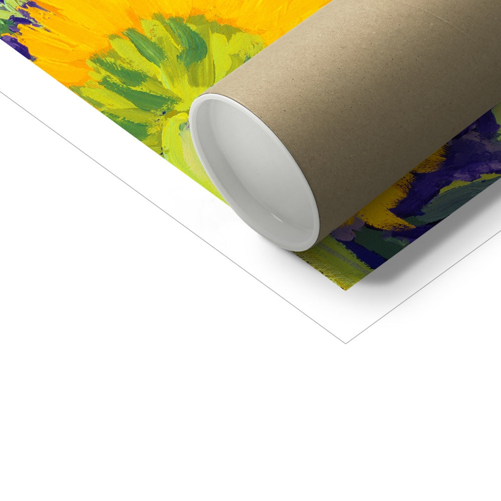 John Dyer Fine Art Print. Open Edition French Art Print. 'Hide and Seek in the Sunflowers'. French sunflower landscape.