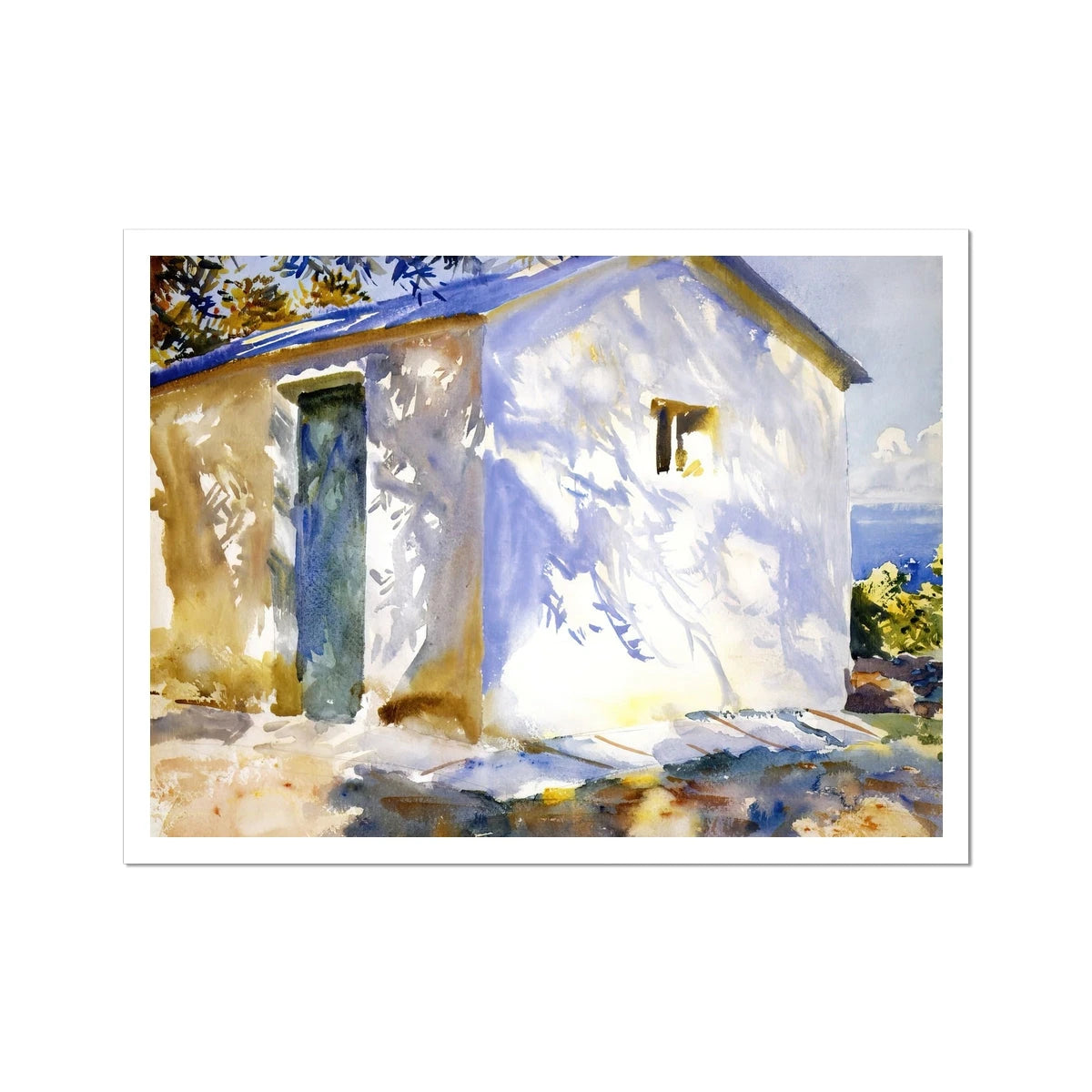 Corfu, Lights and Shadows by John Singer Sargent (1909). Greece Artwork Open Edition Art Print. Greek Art Gallery Historic Art Print John Singer Sargent