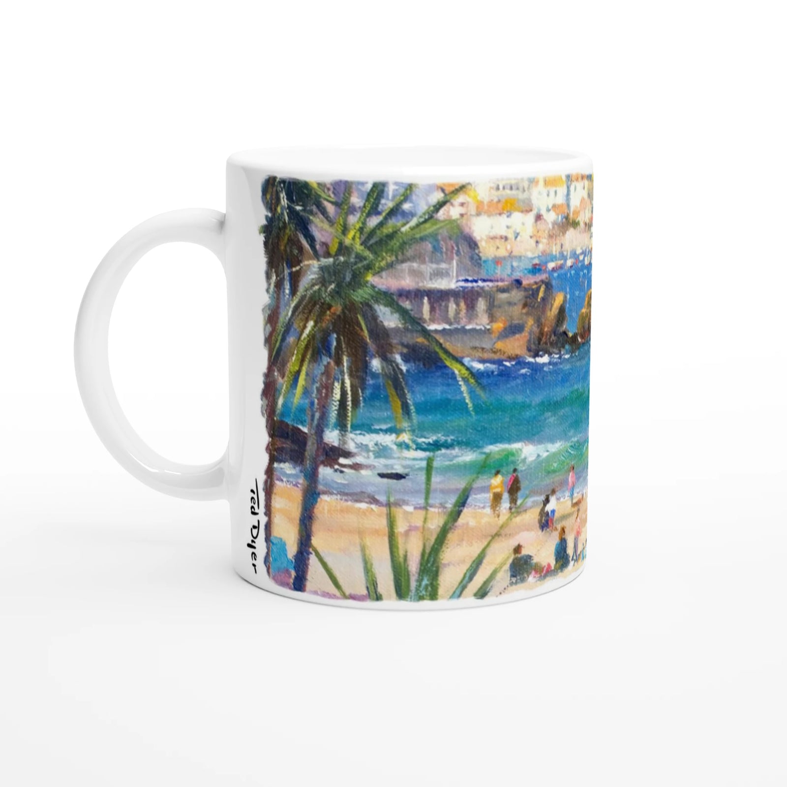 Ted Dyer Ceramic Cornish Art Mug. Paintings on Mugs Range. St Ives, Cornwall