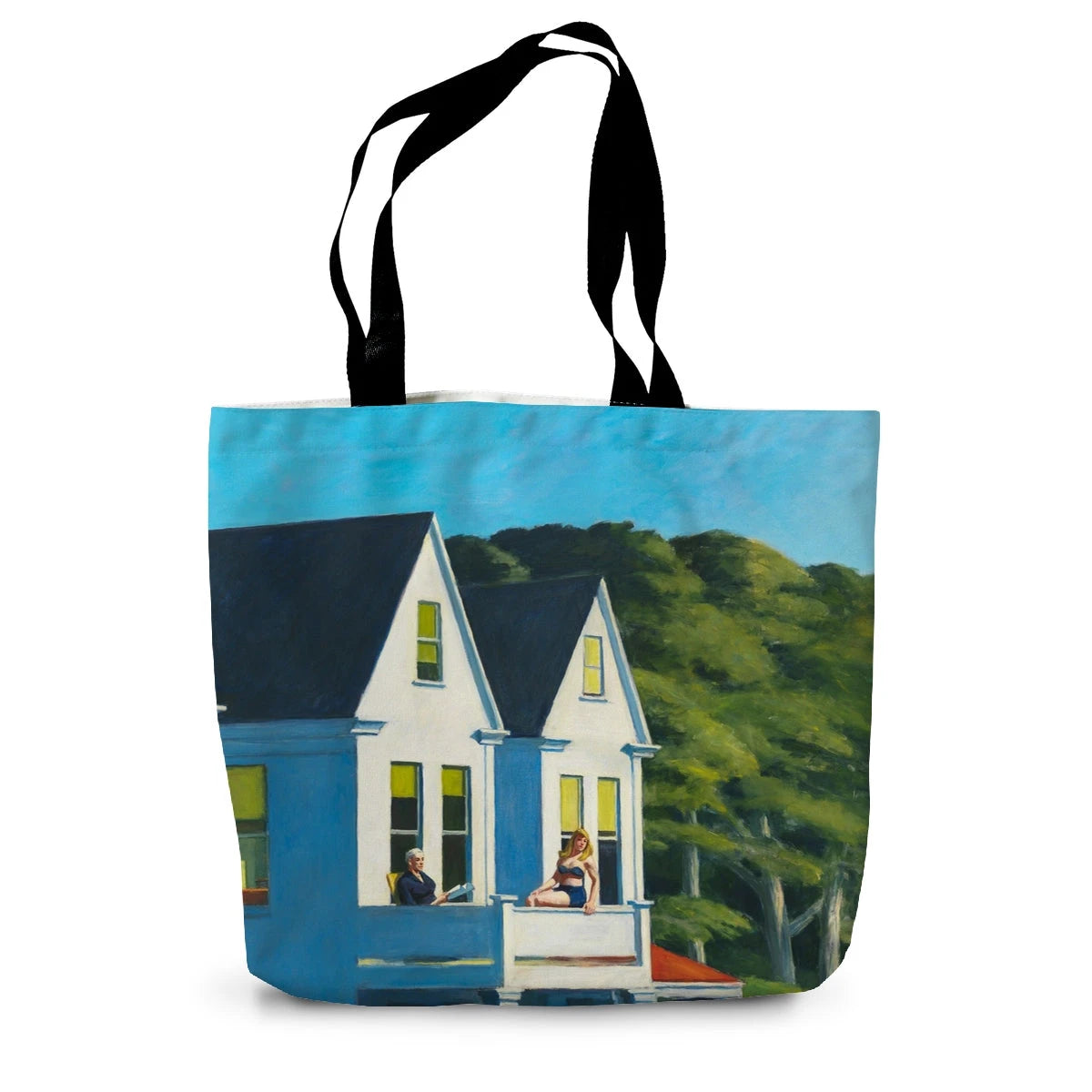 Second Story Sunlight by Edward Hopper Classic Art Canvas Tote Bag Edward Hopper
