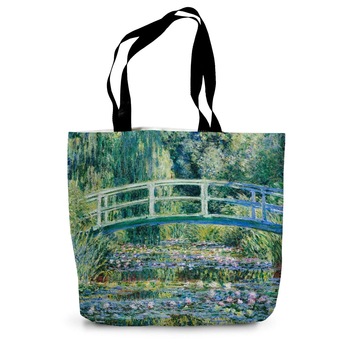 Water Lilies and Japanese Bridge by Claude Monet. Classic Art Canvas Tote Bag Claude Monet