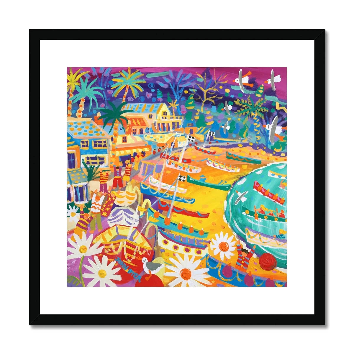 John Dyer Framed Open Edition Cornish Art Print. 'Tropical Colours Helford Passage, Cornwall'. John Dyer