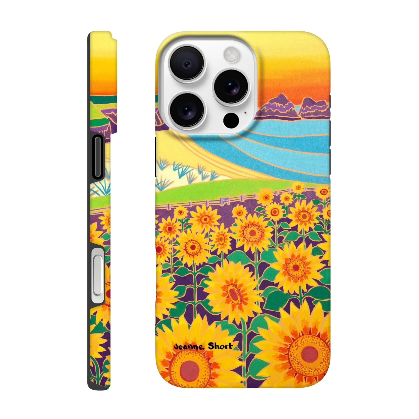 Tough Art Phone Case. Sunflowers, Holywell Bay Beach. Artist Joanne Short. Cornwall Art Gallery Joanne Short