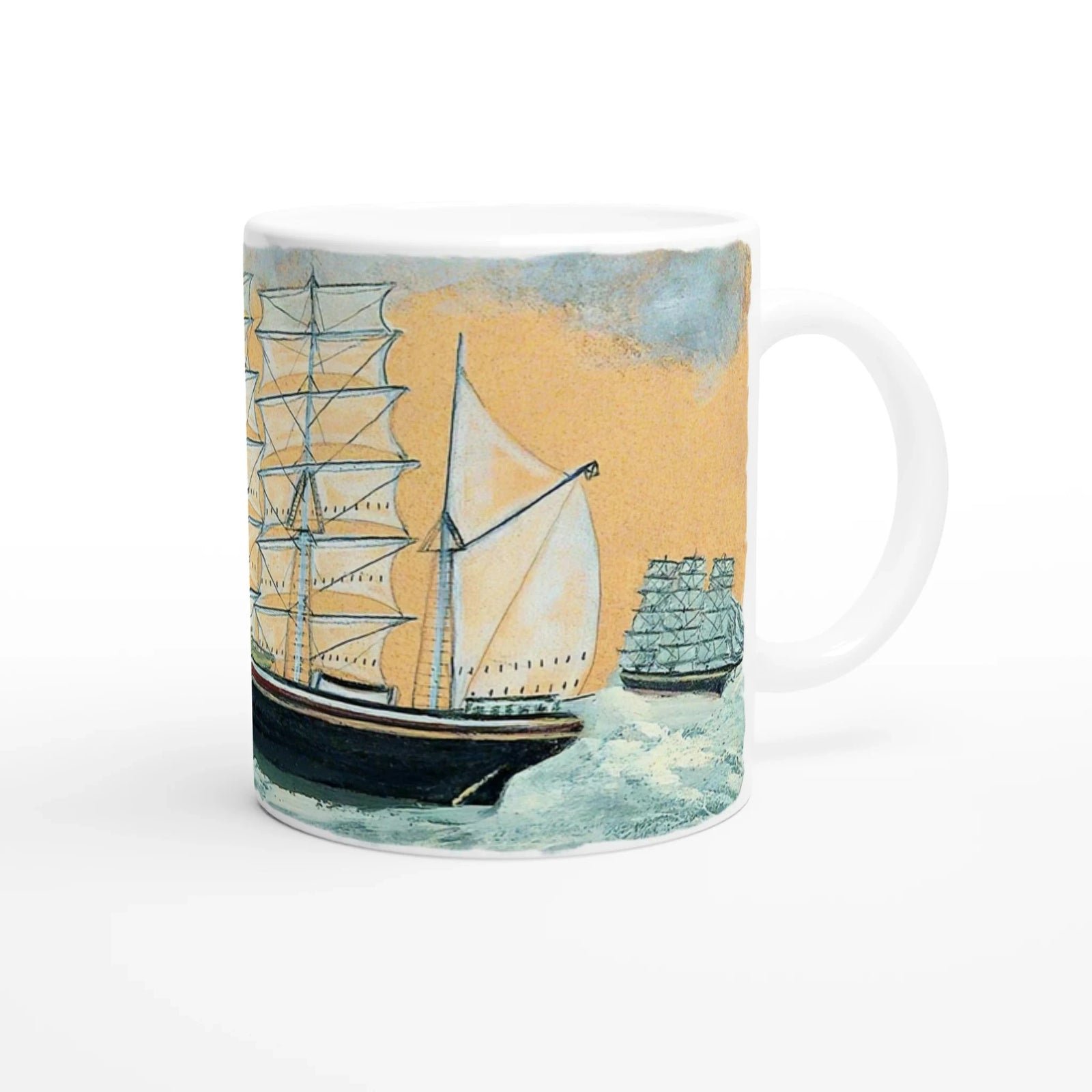 Set of Six Alfred Wallis Ceramic Cornish Historical Art Masterpiece Art Mugs. Paintings on Mugs Range. Art Mug Bundle Alfred Wallis