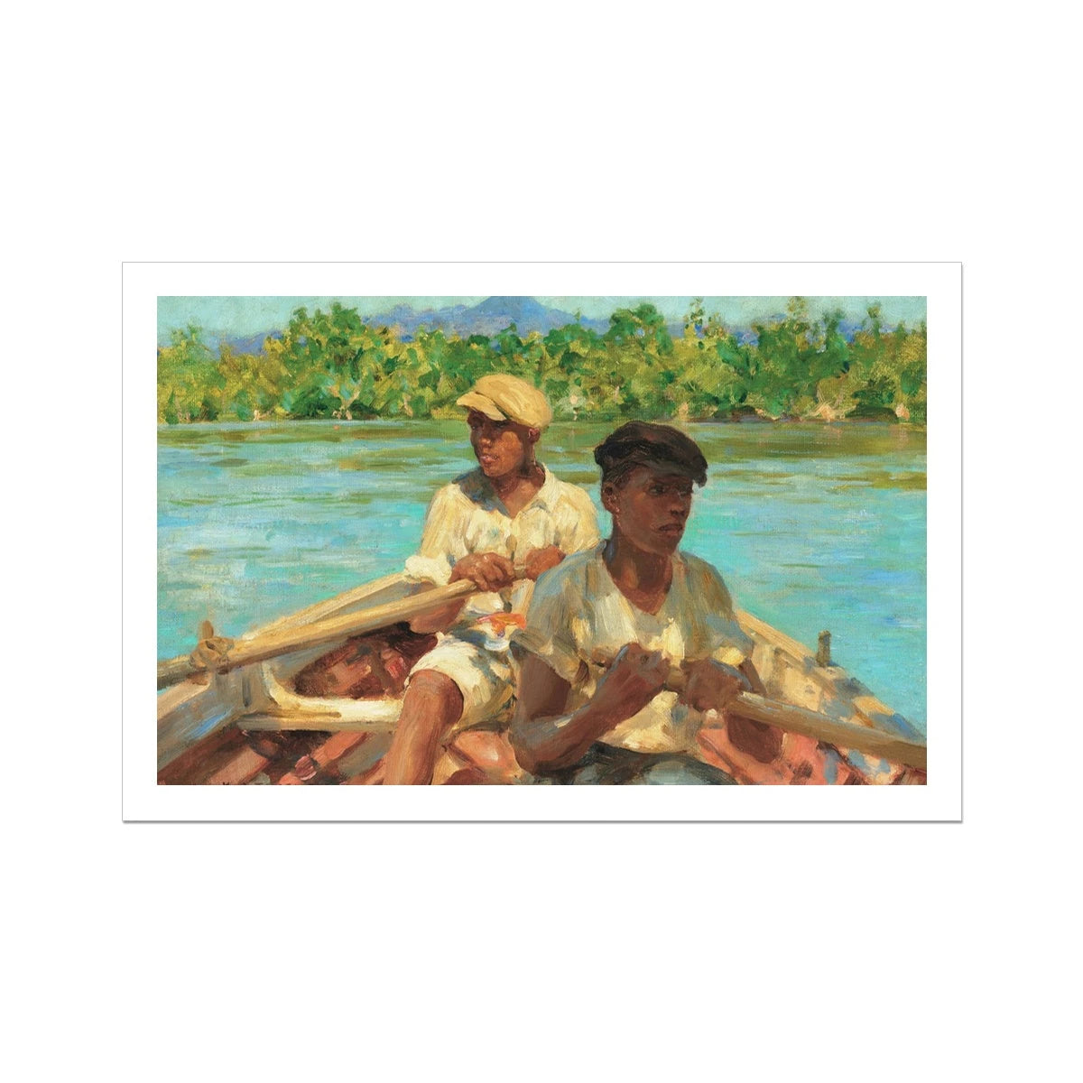 Henry Scott Tuke Open Edition Art Print. Black River Boatmen, Jamaica. Art Gallery Historic Art Henry Scott Tuke