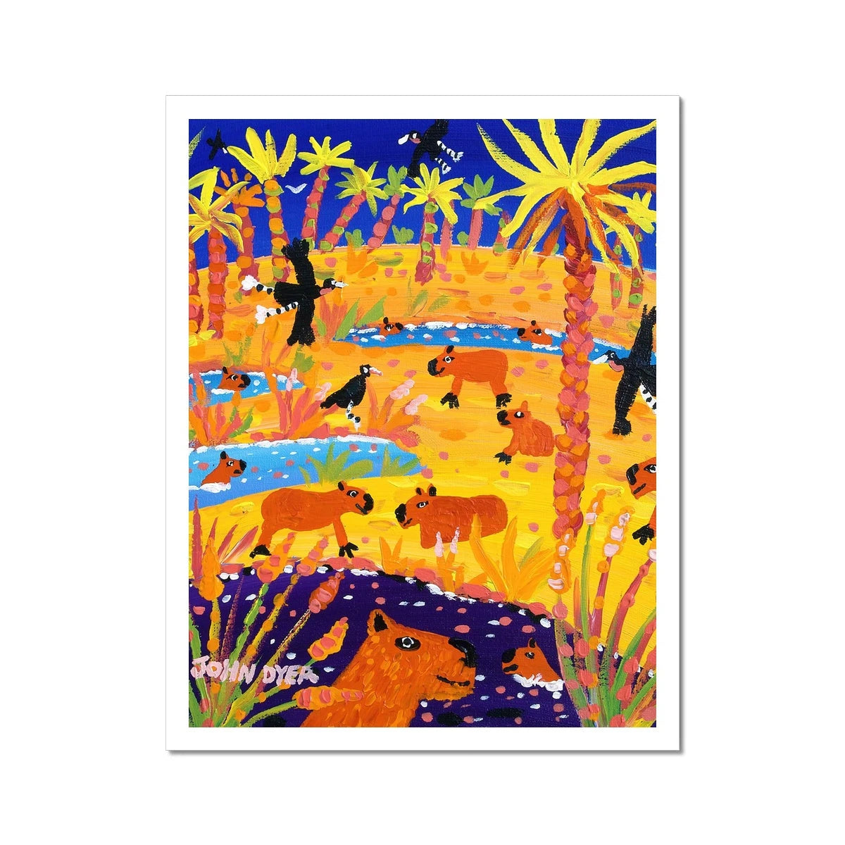 John Dyer Fine Art Print. Open Edition Darwin 200 Residency Amazon Rainforest Art Print. 'Brazilian Capybara'. Animal Art Prints John Dyer