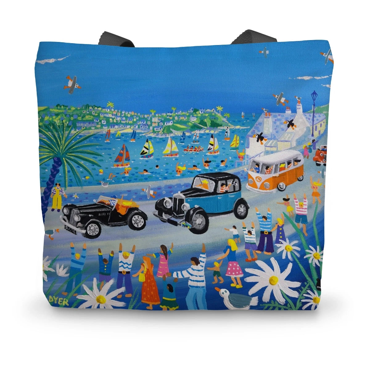 Summer Fun at the Fowey Car Parade by John Dyer. Canvas Tote Bag John Dyer
