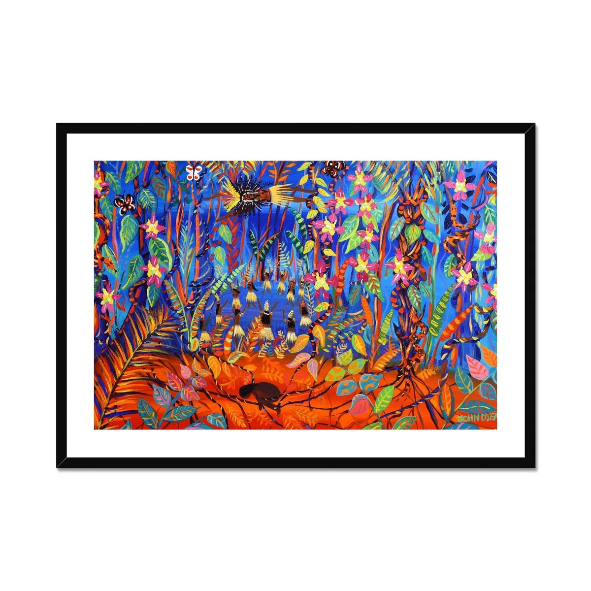 John Dyer Framed Open Edition Rainforest Art Print. 'The Creation of Ayahuasca in the Amazon Rainforest' John Dyer