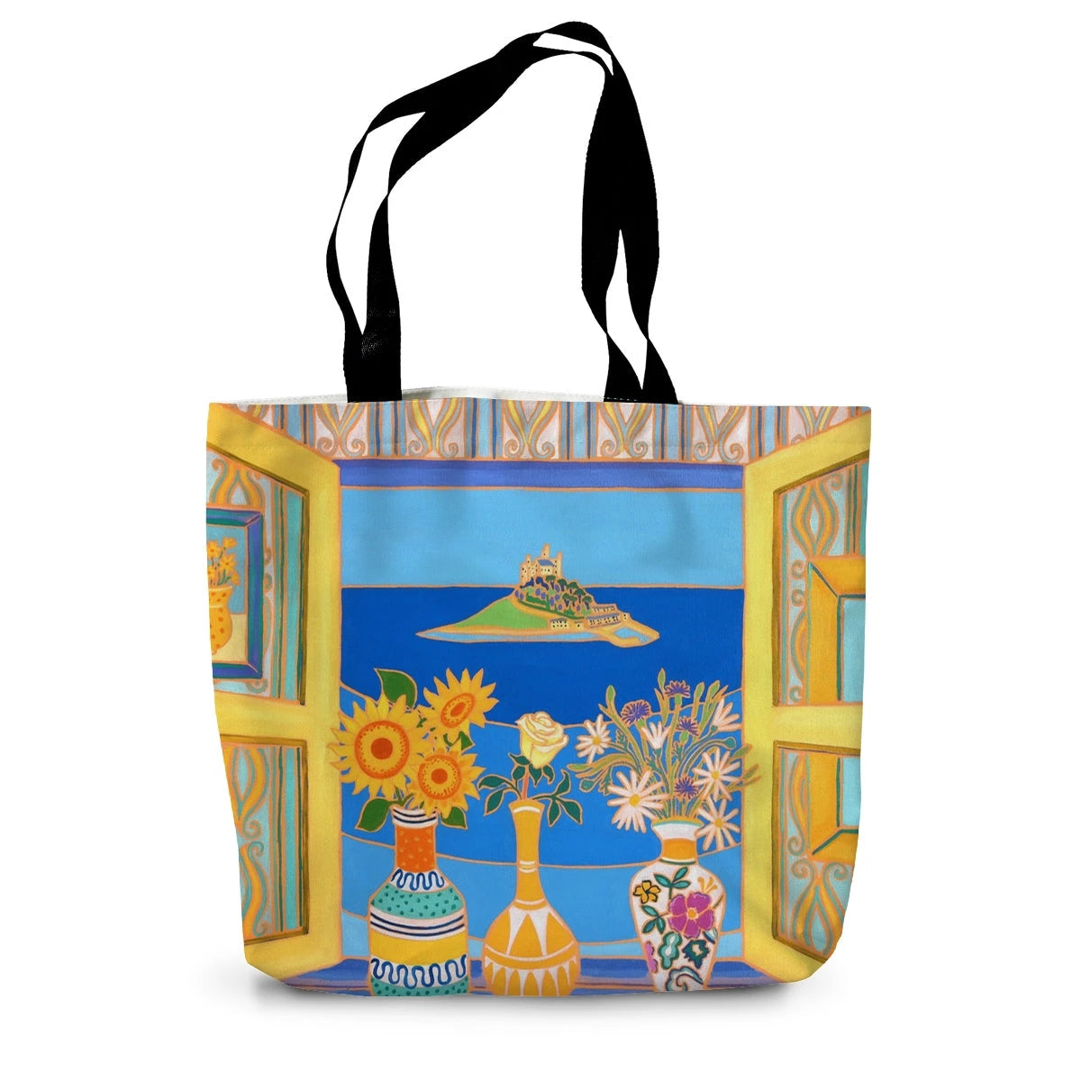 Summer Blooms, St Michael's Mount Cornwall by Joanne Short Canvas Tote Bag Joanne Short