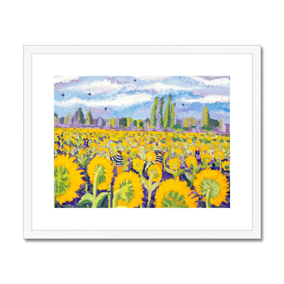 John Dyer Framed Open Edition Sunflower Art Print. 'Hide and Seek in the Sunflowers' John Dyer