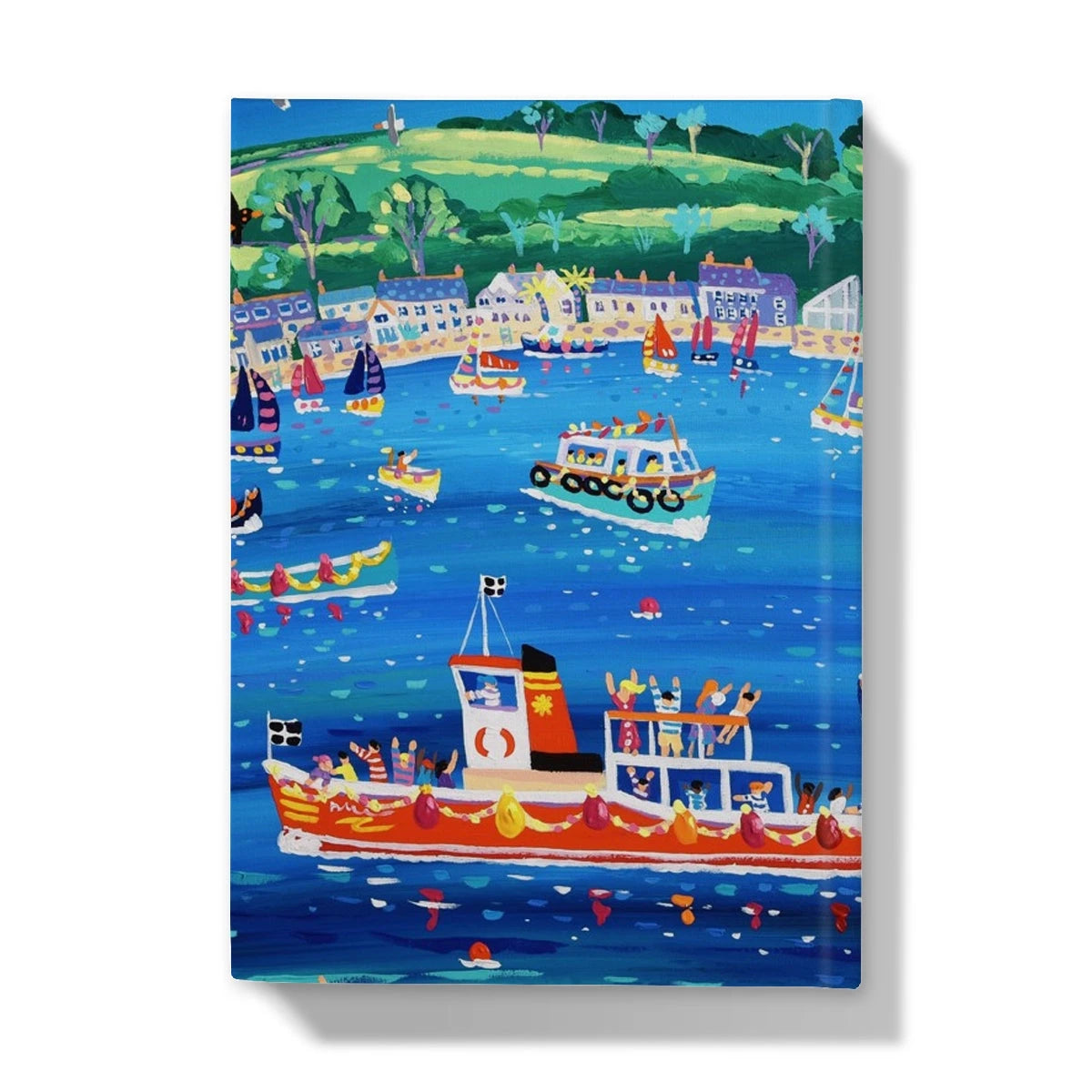 John Dyer Art Hardback Notebook Journal. Blue sky and Ferry Boats, Greenbank, Falmouth John Dyer