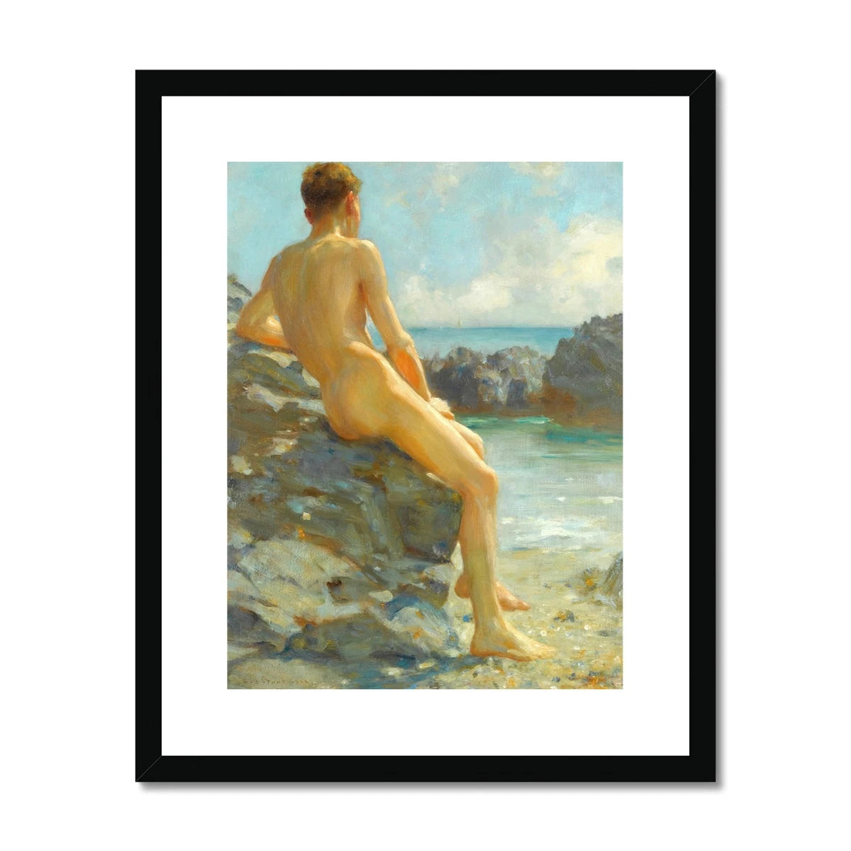 the Bather by Henry Scott Tuke. Framed Open Edition Fine Art Print. Historic Art Henry Scott Tuke