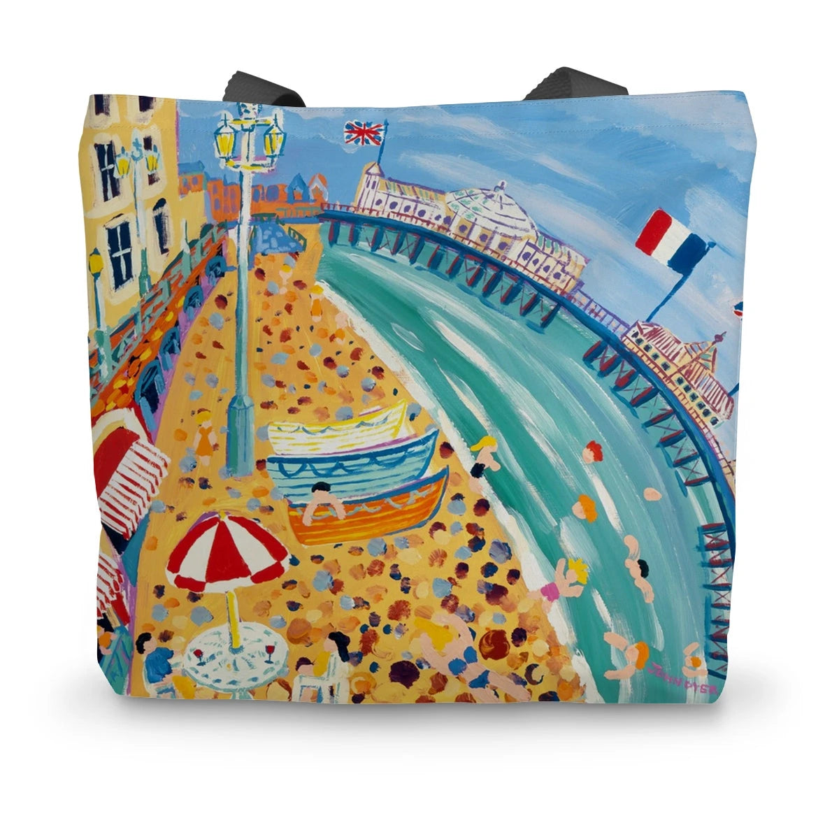 Flags over the Palace Pier, Brighton by John Dyer Canvas Tote Bag John Dyer
