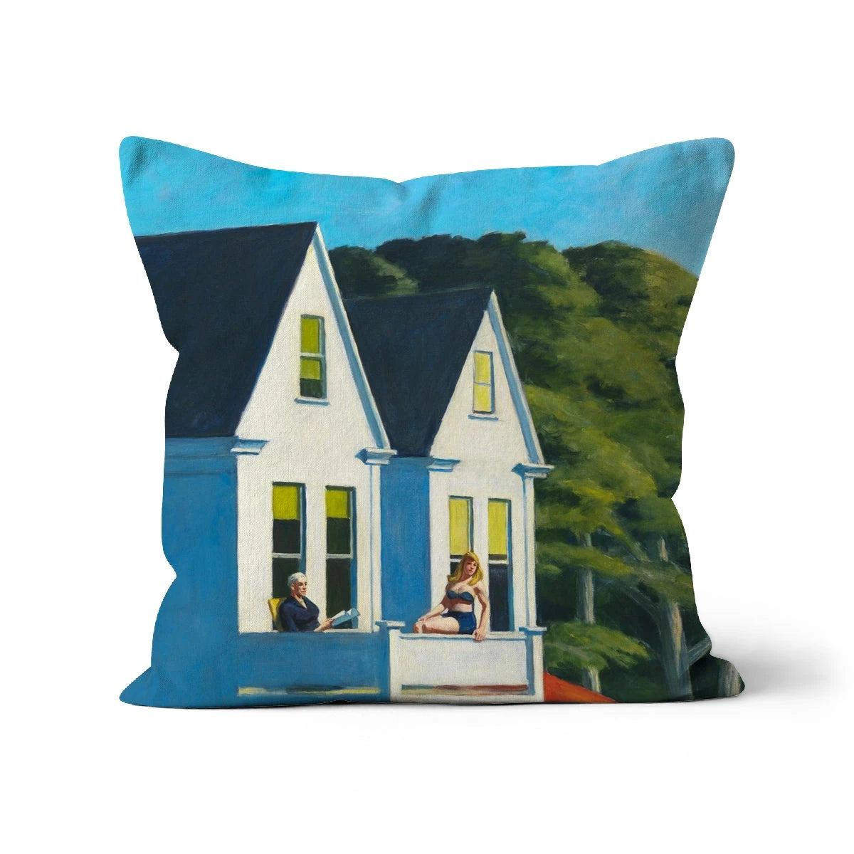 Second Story Sunlight. Classic Art Cushion by Edward Hopper