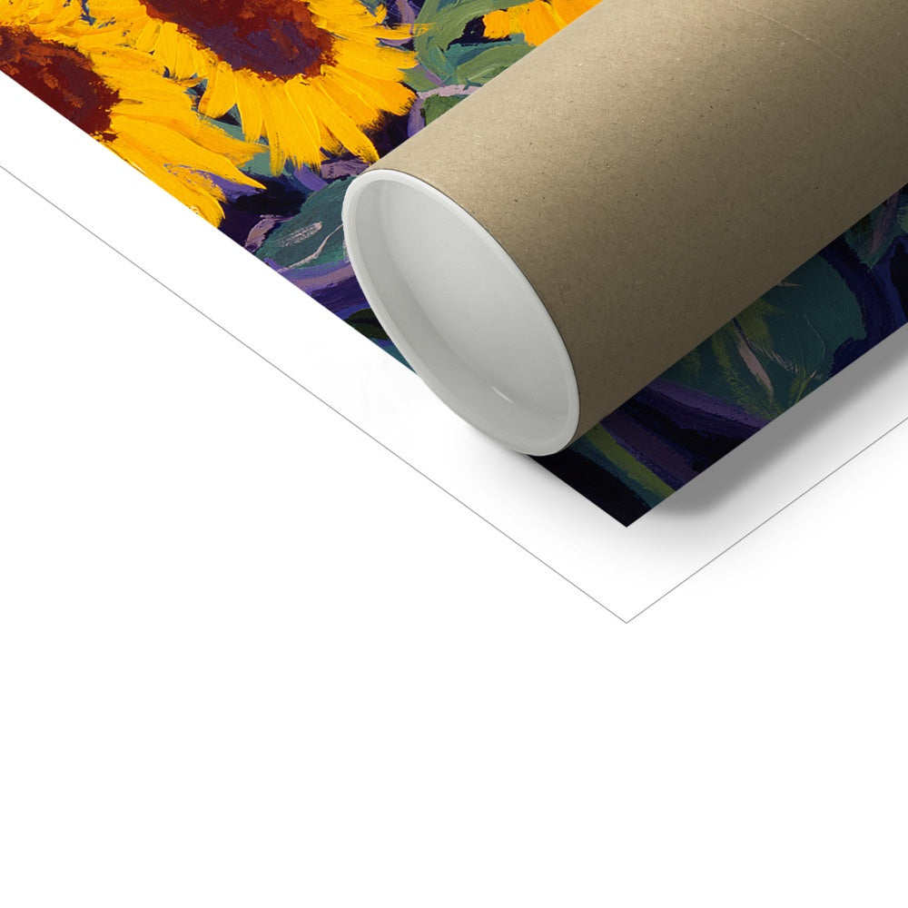 John Dyer Fine Art Print. Open Edition Italian Art Print. 'A Field of Sunny Faces'. Italian sunflower landscape.