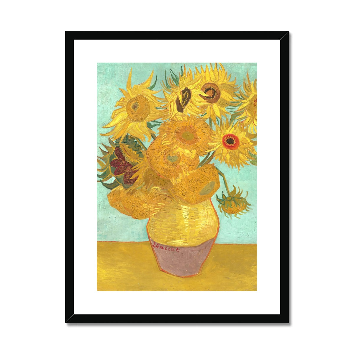 Vincent Van Gogh Framed Open Edition Fine Art Print. 'Sunflowers'. Garden Flowers. Art Gallery Historic Art