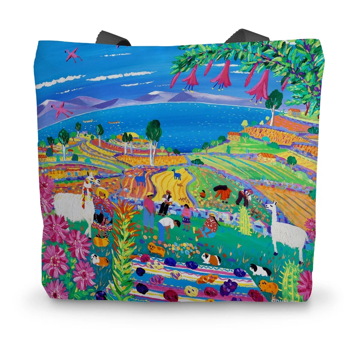 Colourful Potato Fiesta on Taquile Island, Peru by John Dyer Canvas Tote Bag John Dyer
