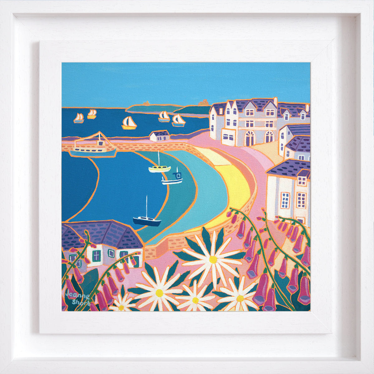 Joanne Short Painting. Incoming Tide, St Mawes. 12 x 12 inches oil on canvas