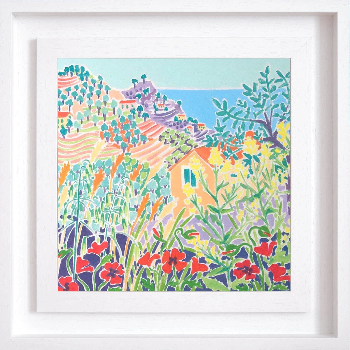 Original Painting by Joanne Short. A Little Place in Italy. Dolceacqua, Liguria Italy. 12x12 inches oil on canvas Joanne Short