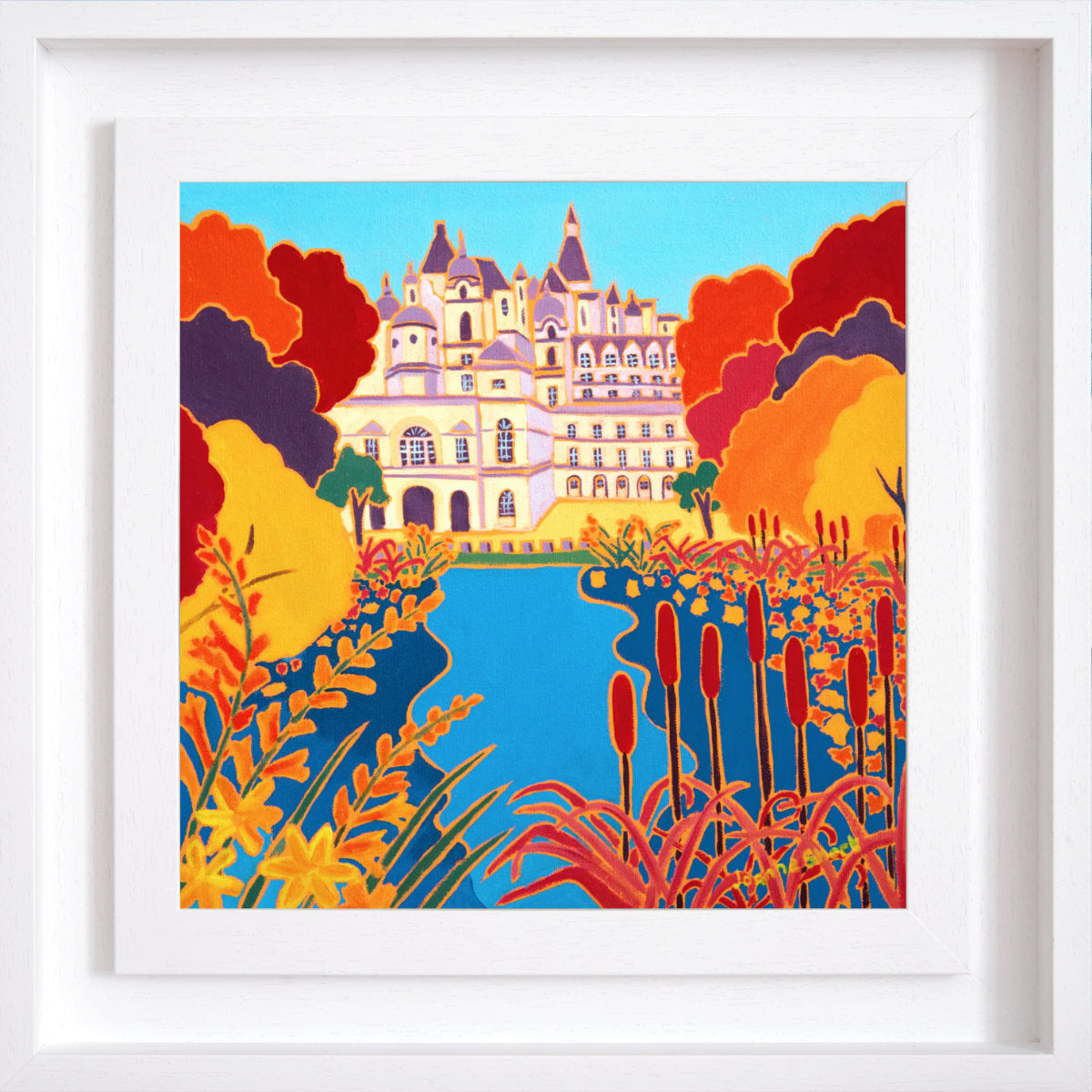 Original Painting by Joanne Short. Autumn Colours, St James’s Park Garden, London. 12 x 12 inches oil on canvas