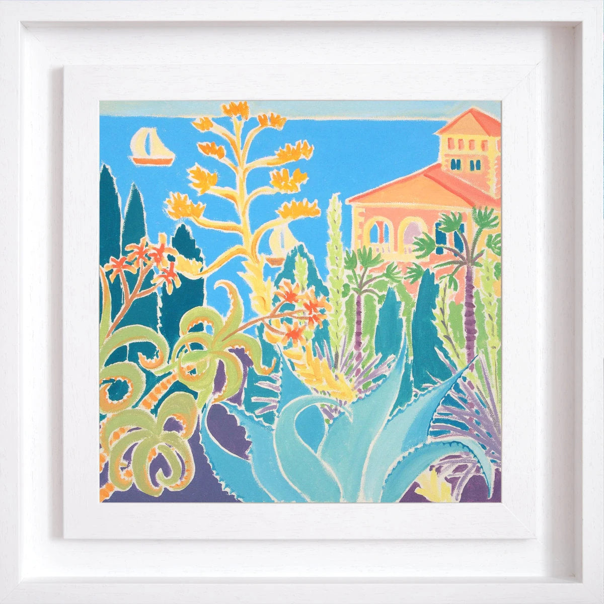 Original Painting by Joanne Short. 'Royal Plants at the Hanbury Palace Garden, Giardini Hanbury'. La Mortola, Italy. Joanne Short