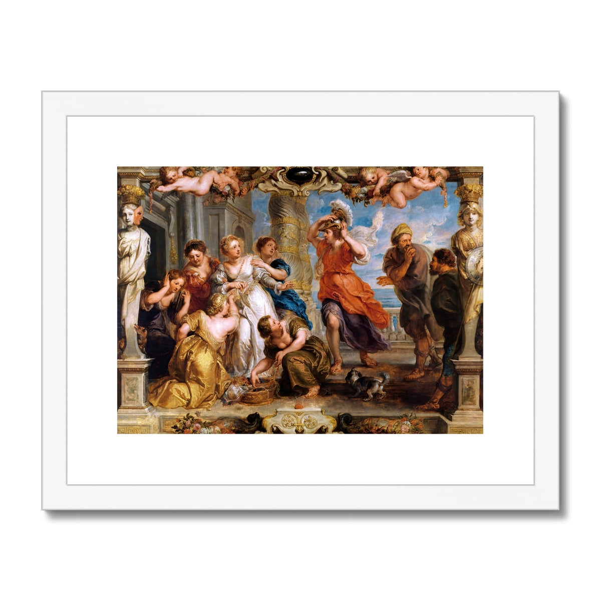 Peter Paul Rubens Greece Artwork. Framed Open Edition Art Print. 'Achilles Discovered by Ulysses among the Daughters of Lycomedes' (1630-1635). Greek Art Gallery