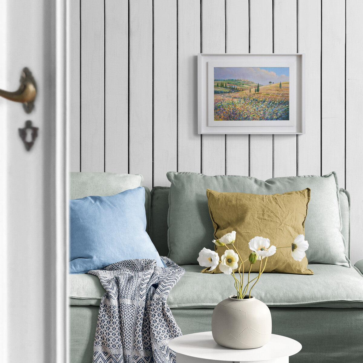 'Winding Road to Pienza, Tuscany, Italy', 10x14 inches original art oil on canvas. Landscape Painting of Italy by British Artist Ted Dyer