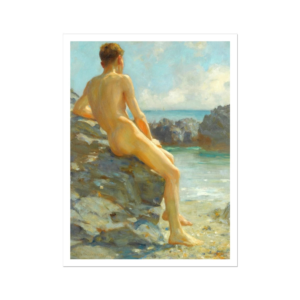 Henry Scott Tuke Open Edition Art Print. The Bather. Art Gallery Historic Art Henry Scott Tuke