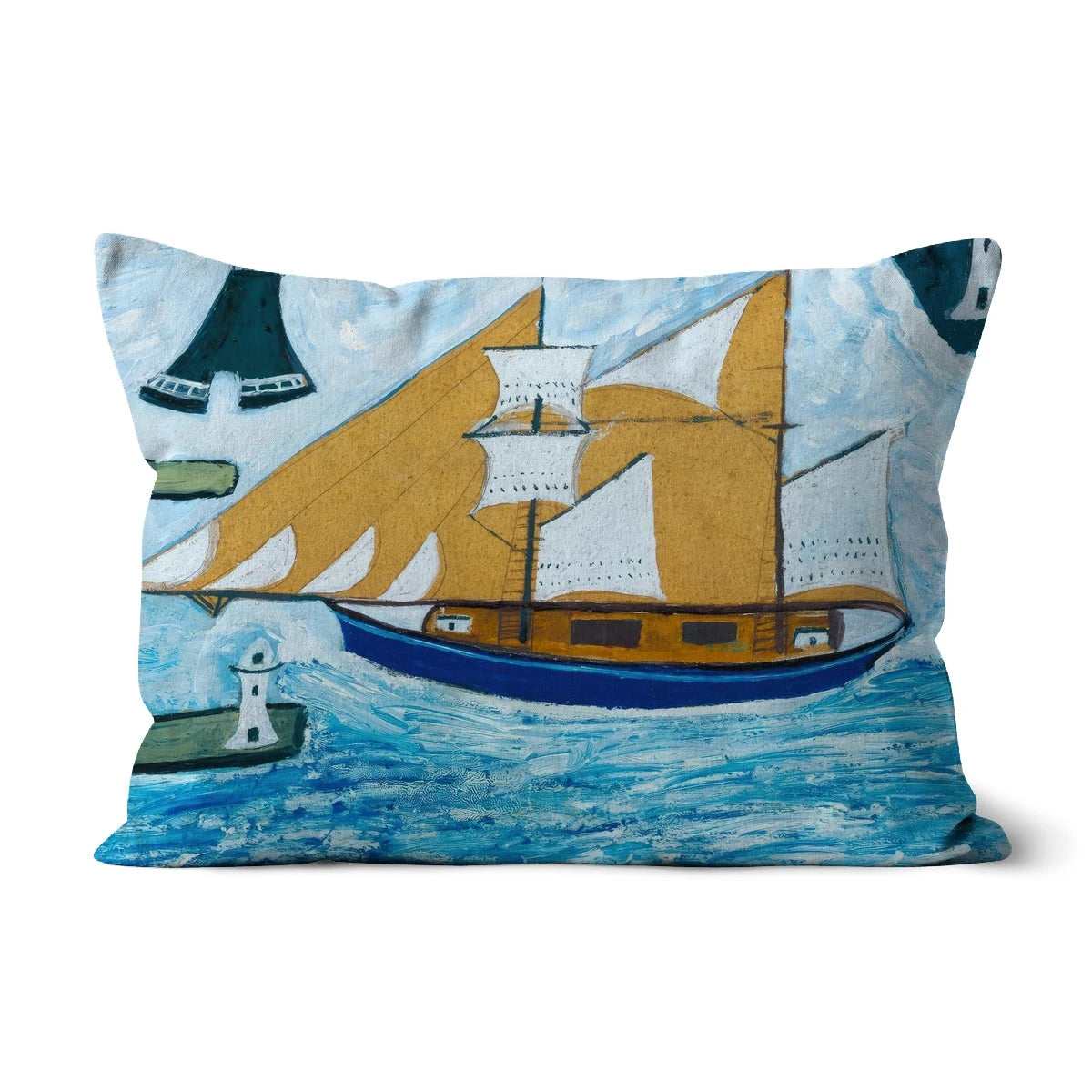 The Blue Ship Classic Art Cushion by Alfred Wallis