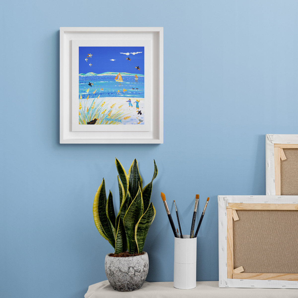 'Sailing Past Tresco, Isles of Scilly', 12x10 inches acrylic on canvas. Painting of Cornwall by Cornish Artist John Dyer