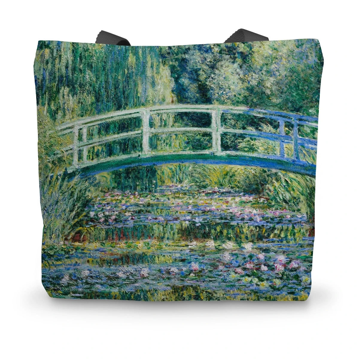 Water Lilies and Japanese Bridge by Claude Monet. Classic Art Canvas Tote Bag Claude Monet