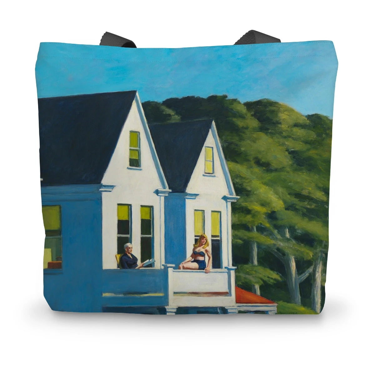 Second Story Sunlight by Edward Hopper Classic Art Canvas Tote Bag Edward Hopper