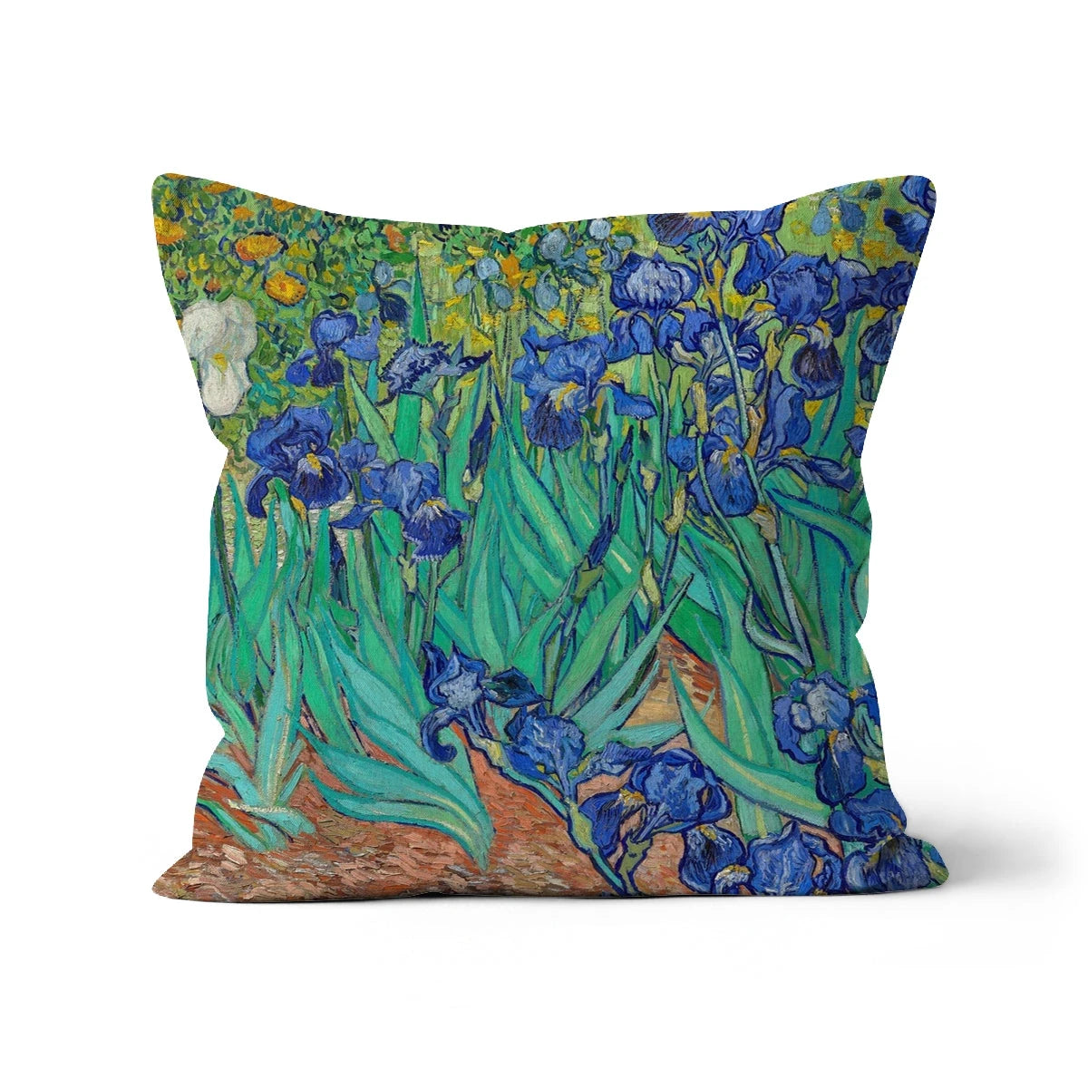 Blue Irises. Classic Art Cushion by Vincent Van Gogh