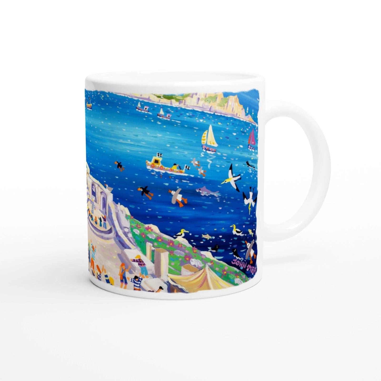 Cornish Destinations Ceramic Art Mug Bundle Set by John Dyer - Tresco | Newquay | Minack | St Ives John Dyer
