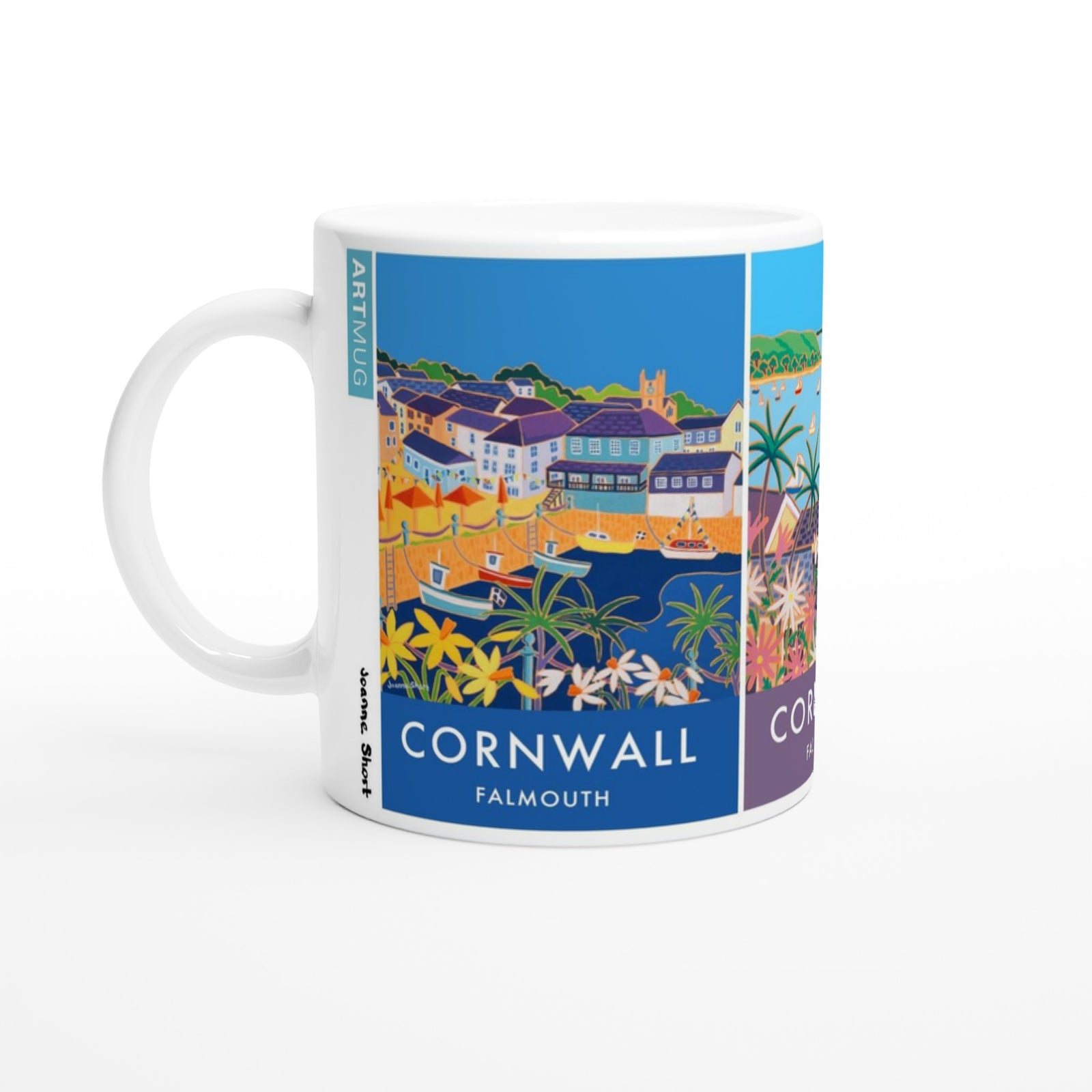 Art Mug of Falmouth and Mylor Harbour in Cornwall by Joanne Short