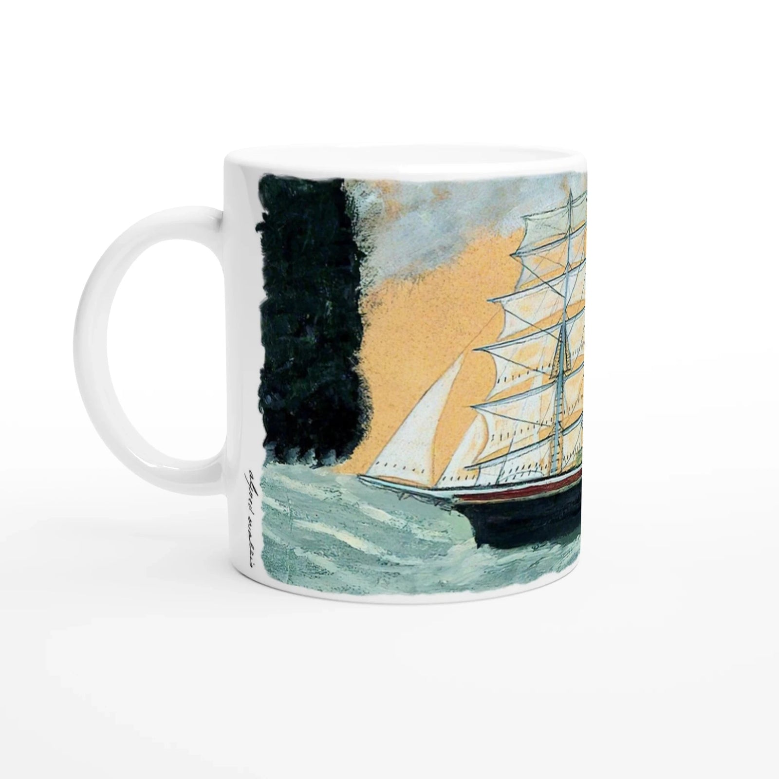 Set of Six Alfred Wallis Ceramic Cornish Historical Art Masterpiece Art Mugs. Paintings on Mugs Range. Art Mug Bundle Alfred Wallis