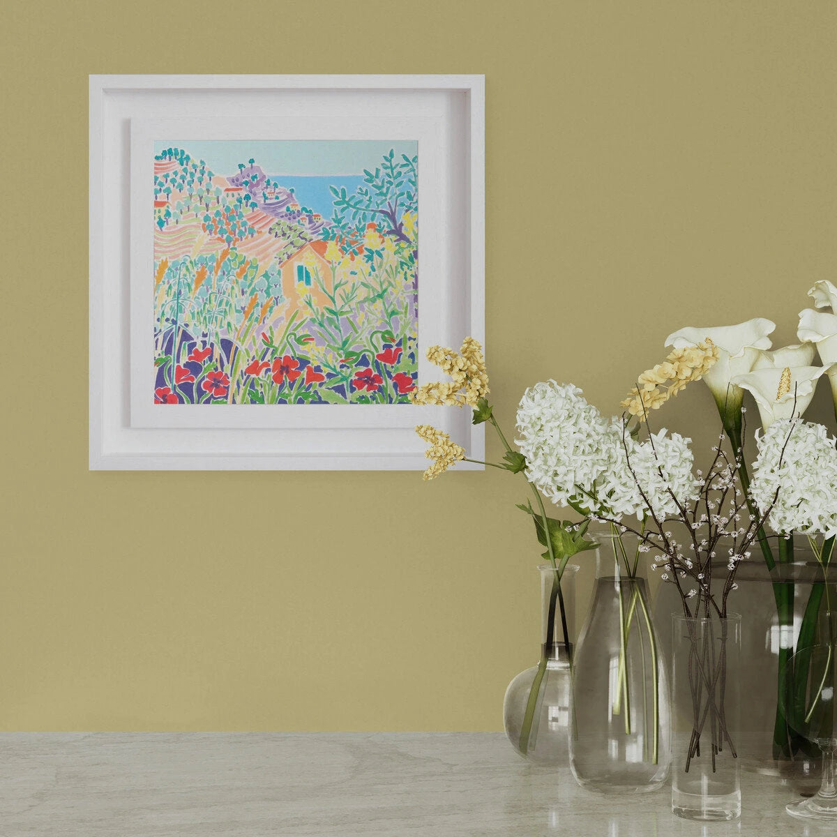 Original Painting by Joanne Short. A Little Place in Italy. Dolceacqua, Liguria Italy. 12x12 inches oil on canvas Joanne Short